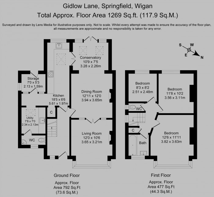 Floorplans For Gidlow Lane, Springfield, Wigan, WN6 7PL