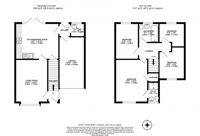 Floorplans For Chatsworth Gardens, Ince, Wigan, WN3 4NZ
