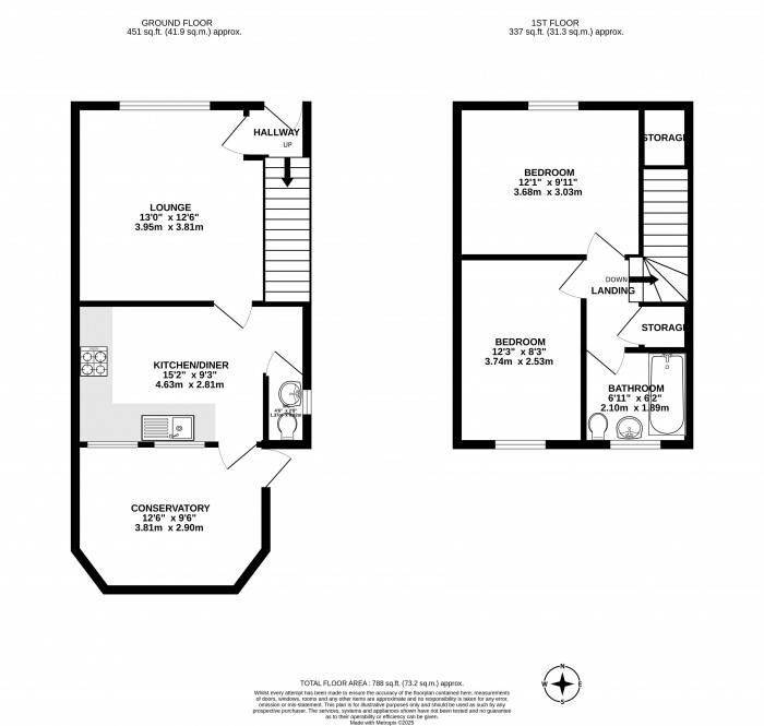 Floorplans For Springfield Road, Wigan, WN6 7RL