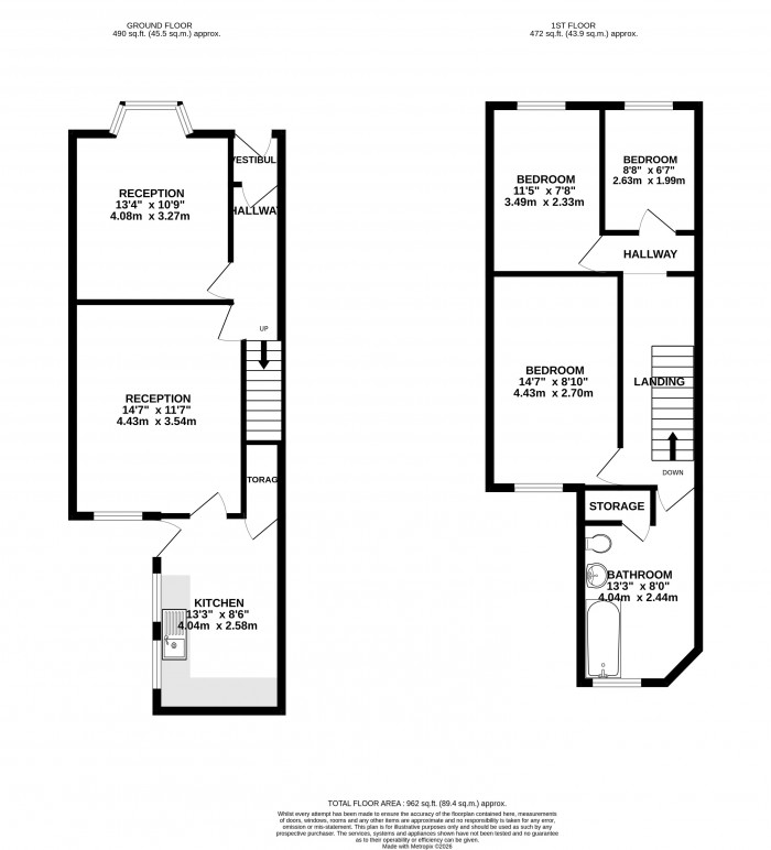 Floorplans For Orrell Road, Wigan, WN5 8EZ